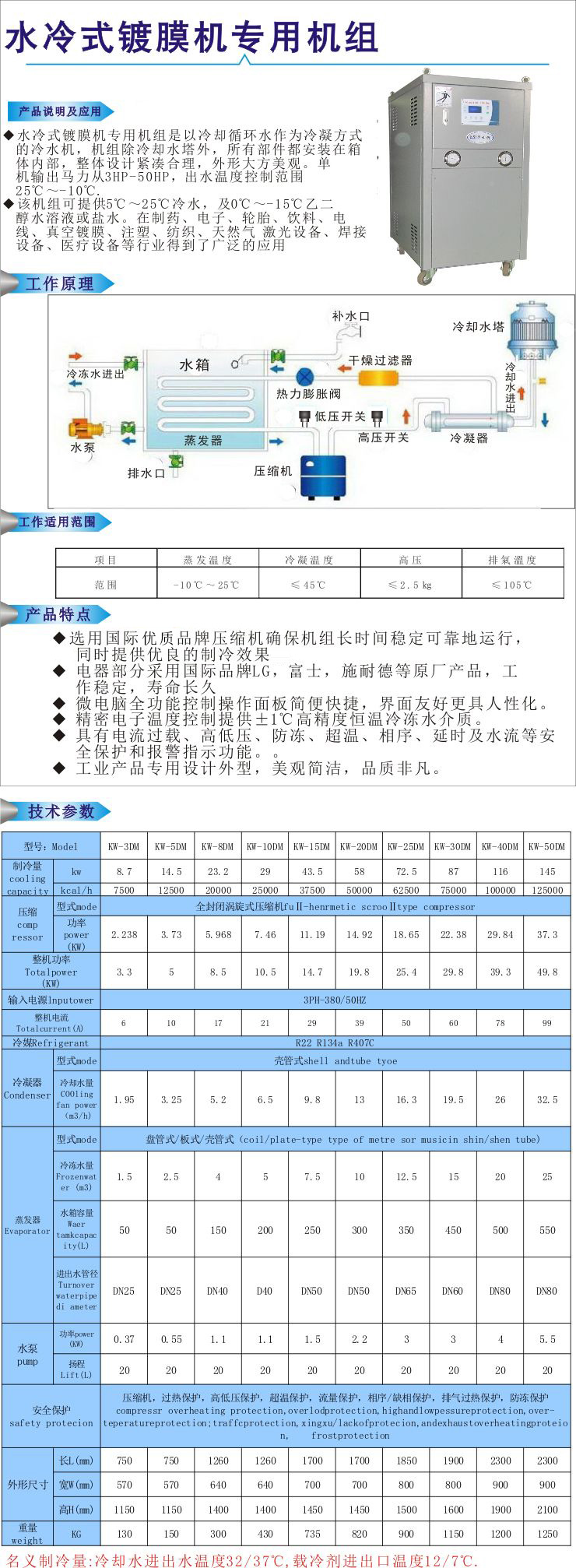 水式冷镀膜专用冷水机